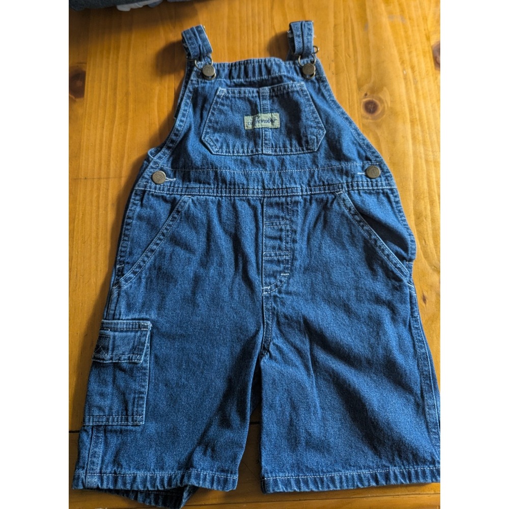 Cutecumber 90s Vintage Kids 3T Navy Blue Denim Shortalls Bib Overalls
